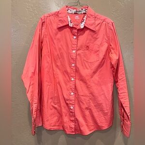 Wrangler Coral Shirt with Floral Collar